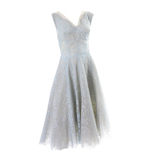 Peggy Hunt 1950s Vintage Dress Blue Lace 50s