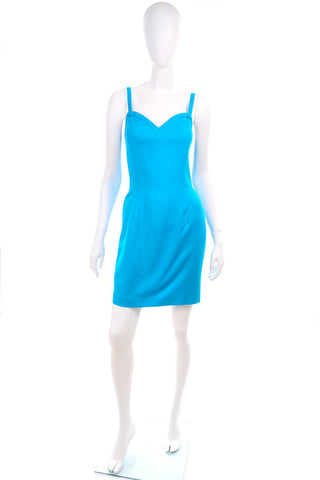Pia Rucci 1980s Summer Dress in blue linen