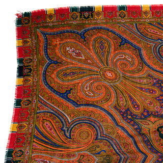 Colorful Vintage Pierre Balmain Colorful Paisley Wool Scarf