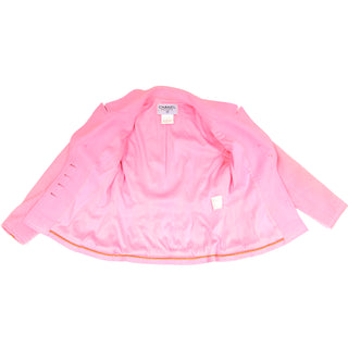 Vintage 1997 Chanel bubblegum Pink Boucle Jacket Blazer