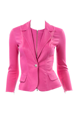Aphero Hot Pink Lambskin Leather Jacket