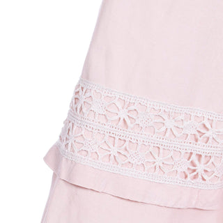 Pink Edwardian Vintage Fine  Linen and Lace Long Dress Dress