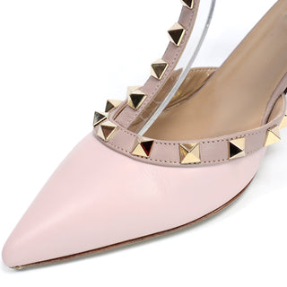 Water Rose Pink Valentino Shoes Rockstud Heels With Cage Ankle Straps barely worn