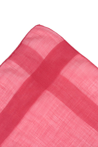 Raspberry Pink Vintage Cotton Scarf w/ Tonal Trim