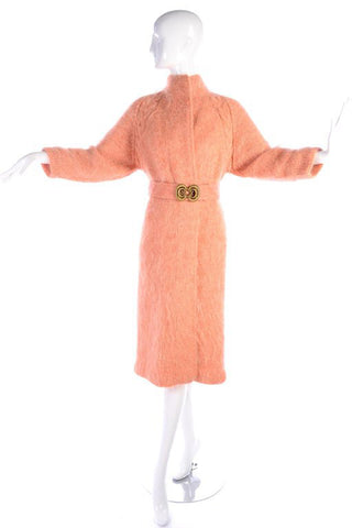 Peach mohair vintage coat with raglan sleeves