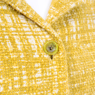Prada Mustard Milano Yellow Tweed Jacket 