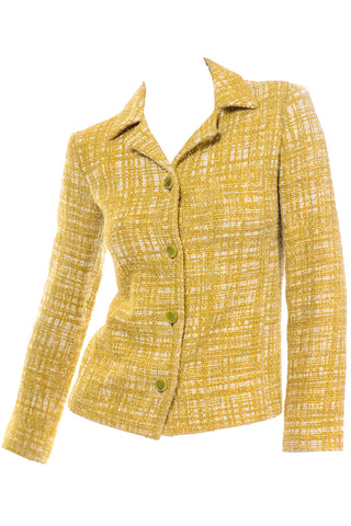 Prada Mustard Yellow Tweed Jacket