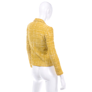 Prada Mustard Yellow Tweed Jacket Milano
