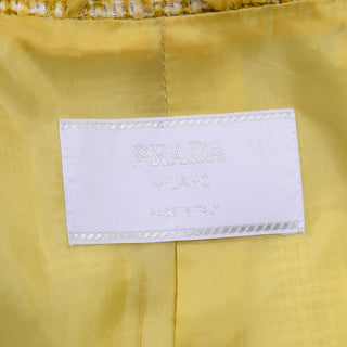 Prada Mustard Yellow Tweed Jacket Italy