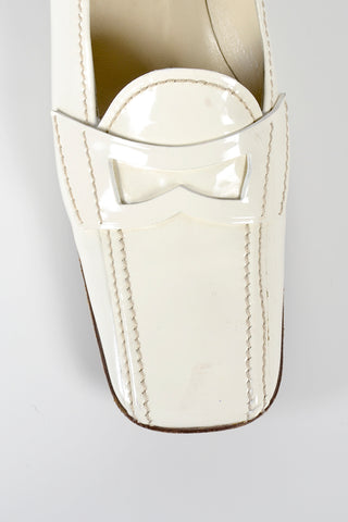 Vintage White Prada Penny Loafers