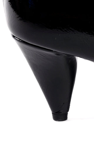 Prada Black Patent Leather Booties w/ Cone Heels Size 38.5