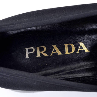 1990's Prada Vintage Black Fabric Loafers Size 38 - Dressing Vintage