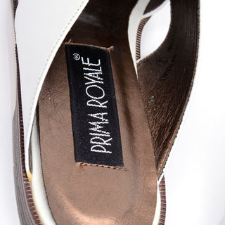 Prima Royale vintage white leather sandals unworn vintage shoes