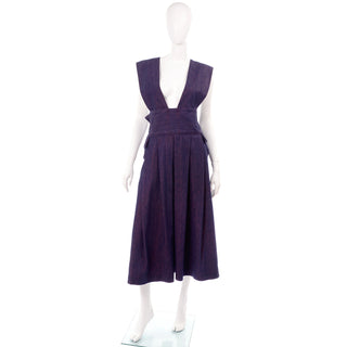 Vintage Japanese Blue/Purple Denim Pinafore Style Jumper Dress