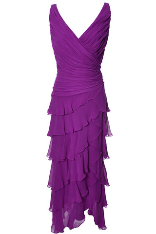 Tadashi 1990s purple silk vintage dress