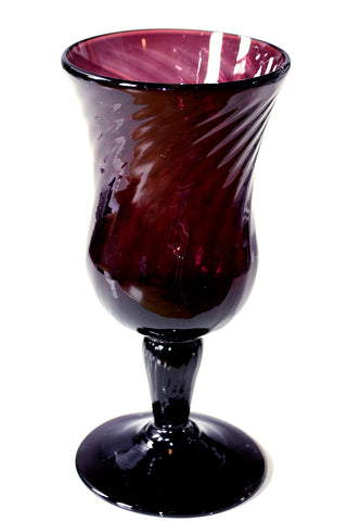 hand blown Set of 4 Dark Purple Spanish Wine Glasses