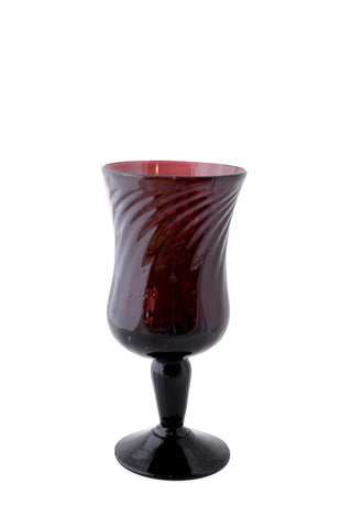Set of 4 Dark Purple Spanish Wine Glasses Hand Blown Glassware