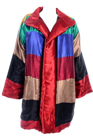 Neiman Marcus Vintage Rainbow Satin reversible coat