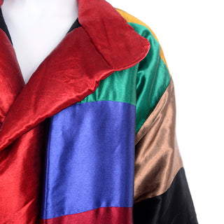Reversible Neiman Marcus Vintage 1980s Rainbow Satin Coat