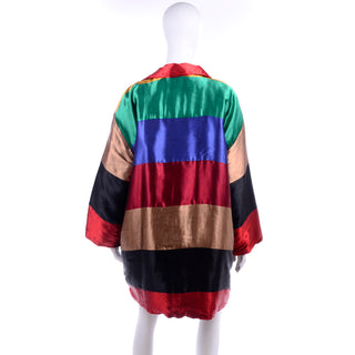 Neiman Marcus Vintage Rainbow Satin Reversible 1980s Coat