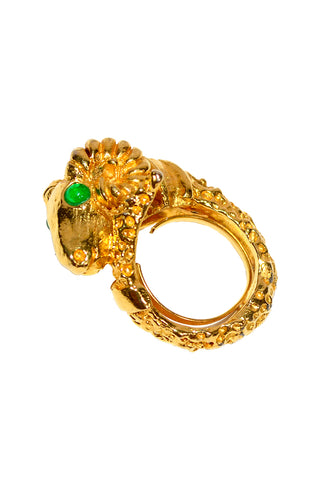 Gold Tone Aries Ram's Head Ring by Kenneth Jay Lane Size 6