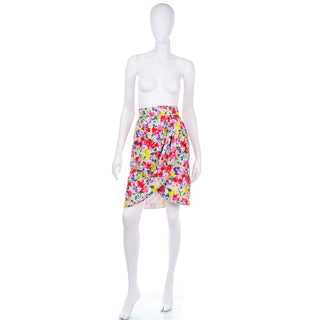 Raoul Arango Vintage Floral Silk Wrap Skirt
