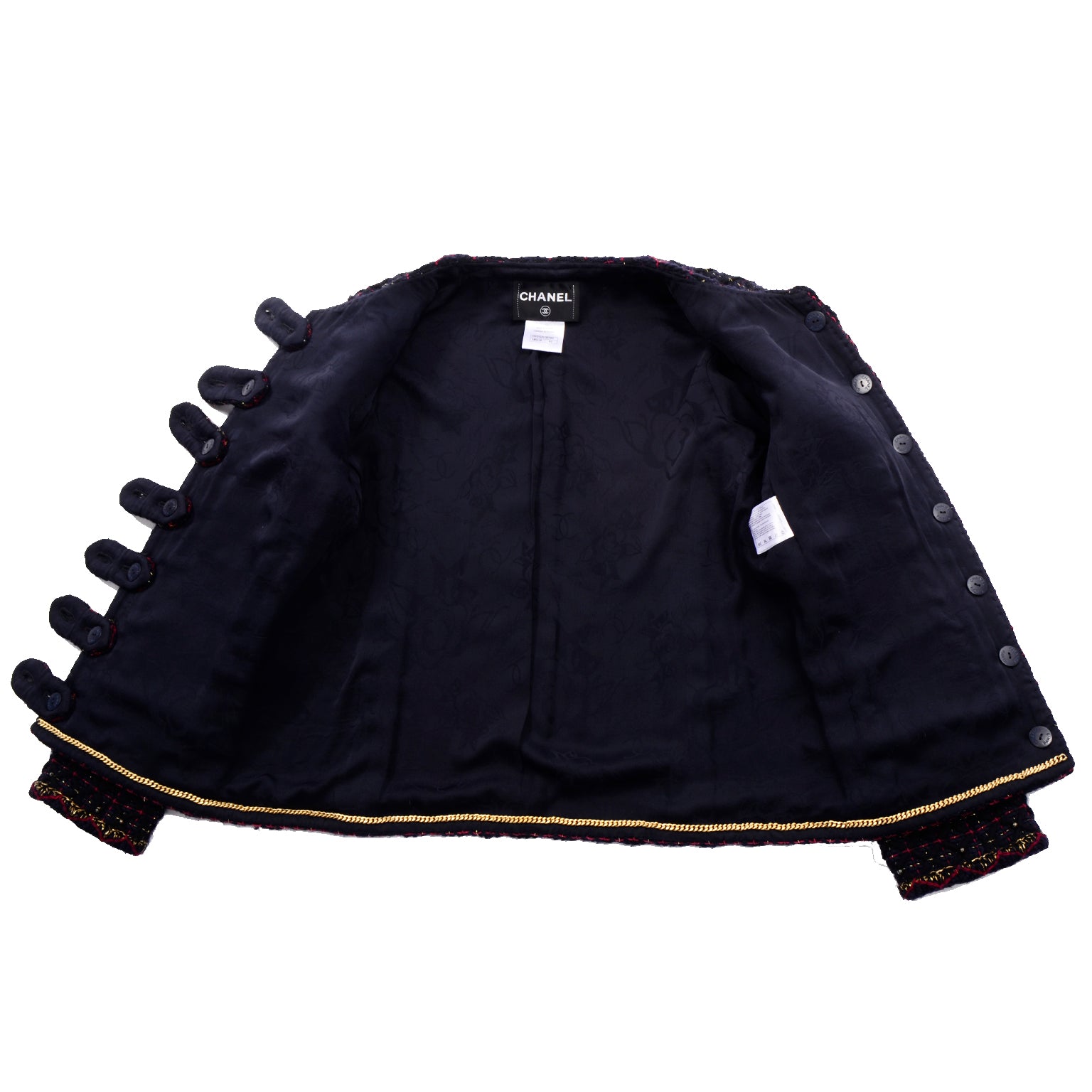 Chanel 2015 Paris Salzburg Runway Blue Red Lesage Tweed Jacket $14250 –  Modig