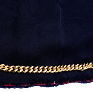 Chanel 2015 Paris Salzburg Runway Blue Red Tweed Jacket $14250 chain detail