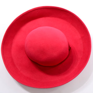 Patricia Underwood Vintage Red Felted Wool Deadstock Upturned Brim Hat