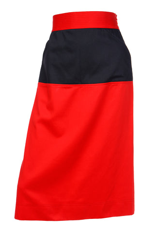 1980s Yves Saint Laurent Vintage Red and Black Skirt