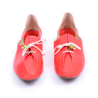 Vintage Red Leather shoes with laces