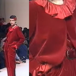 1993 YSL Red Velvet Vintage Suit