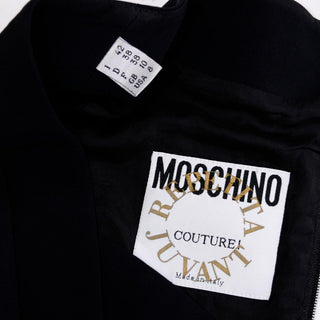 1990's Moschino black vintage lace front top size 8