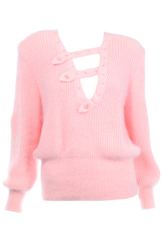 Vintage Ricama Pink Angora & Lambswool Sweater