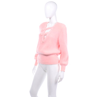Vintage Ricama Pink Angora & Lambswool Sweater Unique style