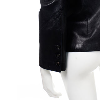 Supple 1990s Richard Tyler Couture Vintage Black Leather Jacket