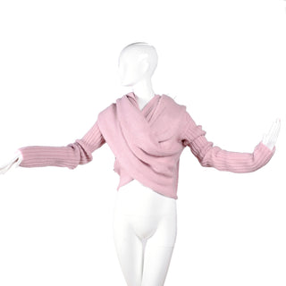 2003 Rick Owens Trucker Collection Pink Wool Wrap Cardigan Sweater