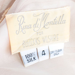 Rina di Montella for Bullocks Wilshire Vintage Pale Pink Silk 2 Pc Dress Size 4