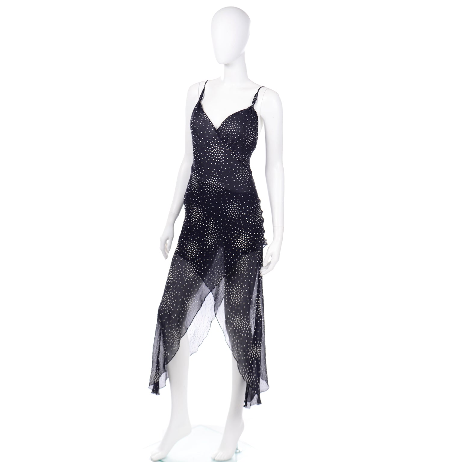 ronit zilkha silk dress Elegant Ronit Zilkha embellished black silk and satin evening gown, 14