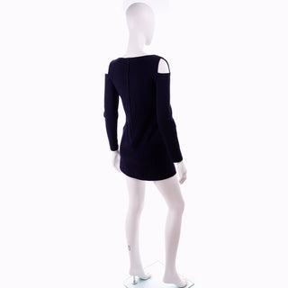 Rudi Gernreich 1960s Vintage Dress W/ cutout Shoulders Blue Knit