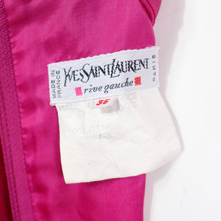 S/S 1990 Yves Saint Laurent Pink Wool Vintage Dress Label