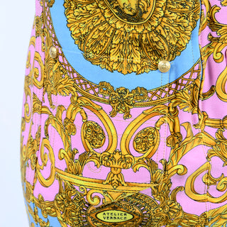 Versace pastel denim mini dress