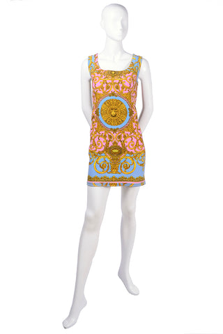 Medusa Atelier Print Denim Versace Mini Dress 1992