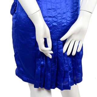 Vintage pleated Versace blue dress