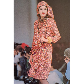 S/S 1989 YSL Vintage Silk Leopard Print Runway Dress