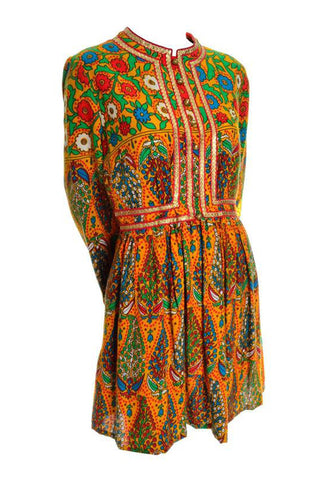 Paisley vintage 1960's Floral mini dress