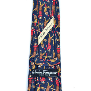 Vintage silk Ferragamo golfer tie for men