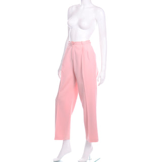 Salvatore Ferragamo Pants Pink High Waisted Vintage Size 8 Trousers W Straight Legs
