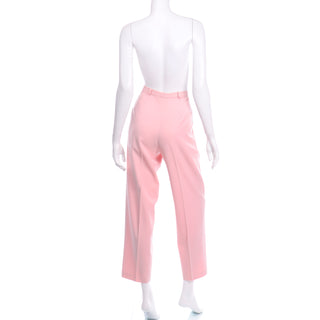 Straight Leg Salvatore Ferragamo Pants Pink High Waisted Vintage Size 8 Trousers