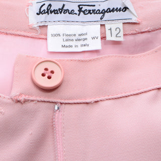 Salvatore Ferragamo Pants Pink High Waisted Vintage Size 8 Trousers Italy